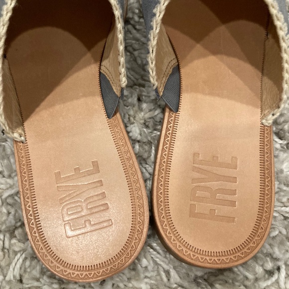 NWT Frye Ava Crochet Slides - Steel Blue 8M - Picture 2 of 8